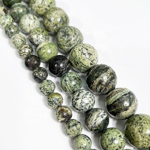 Perline Rotonde Lisce in <span class=keywords><strong>Pietra</strong></span> Naturale di <span class=keywords><strong>Diaspro</strong></span> Zebrato <span class=keywords><strong>Verde</strong></span> all'Ingrosso, Filo da 15,5 Pollici - Product Image 3