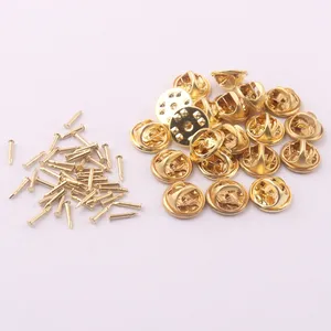 Gold Brass Garment Accessories Butterfly Clutch Pin Back For Lapel Badge