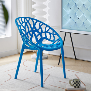 Sedia da Pranzo Moderna Personalizzata in Plastica con Motivo Traforato per Ristoranti Fast Food, in PP Colorato - Product Image 1