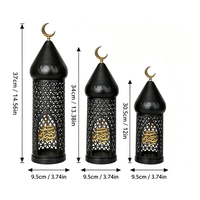 Lanterne à vent en fer ajourée pour le Ramadan et l'Aïd Moubarak, porte-bougie en forme de mosquée, décoration de bureau du Moyen-Orient, festival musulman