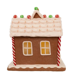 Décoration de Noël en forme de maison en pain d'épices illuminée par des LED, piliers en forme de canne à <span class=keywords><strong>sucre</strong></span> et bonhomme en pain d'épices, ornement de table de Noël - Product Image 5