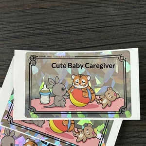 Custom Cute Logo Glitter Lamination Die Cut <b>Label</b> Holographic Laser Rainbow Reflective <b>Waterproof</b> Hologram Sticker - Product Image 2