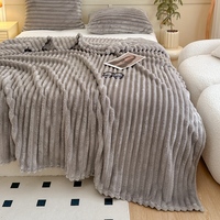 Benutzer definiertes Logo Winter Warm Soft Extra Dick Gestrickte Decke 100% Polyester Plain Style Bett Sofa Fleece Dekorieren Low MOQ Bett