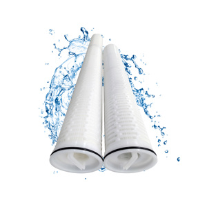 Élément filtrant à haut débit, cartouches filtrantes plissées à grand flux pour système de purification d'eau de mer par osmose inverse - Product Image 1