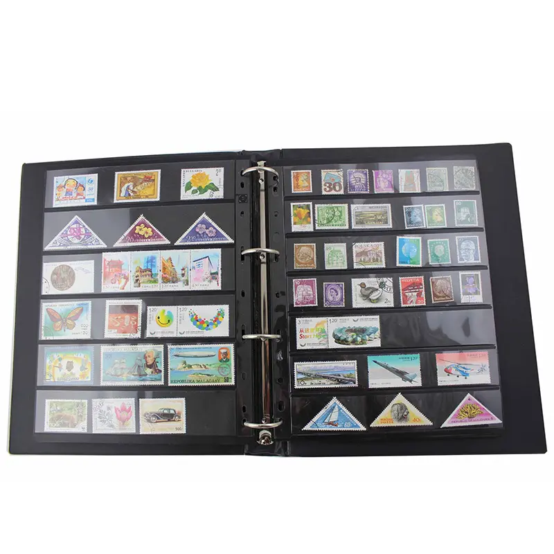 ARGE-álbum de PVC de doble cara con 11 orificios, carpeta con capacidad para tarjetas comerciales de hojas sueltas, álbum de sellos o billetes A4