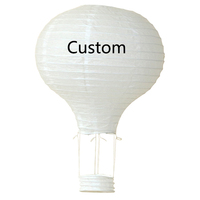 Bricolage OEM Décoration de mariage artisanale 12 pouces Ballon à air chaud blanc suspendu Lanternes en papier pour la promotion