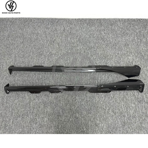 Jupes latérales arrière en fibre de carbone style PT pour Mercedes Benz AMG GT GTC GTS 2014-2016, finition brillante sergé, kit carrosserie - Product Image 2