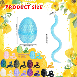 Serpente Stampato in 3D con Uovo, Figura di Serpente in Uova di Pasqua, Serpente Articolato, Giocattolo da Scrivania, Antistress <span class=keywords><strong>per</strong></span> Adulti - Product Image 2