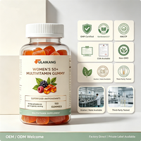 Gummies multivitaminées pour femmes adultes 50+ à marque privée OEM, avec bienfaits beauté, superaliments, antioxydants, lutéine, vitamine D3, 150 unités