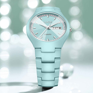 <span class=keywords><strong>Reloj</strong></span> <span class=keywords><strong>de</strong></span> Cerámica Cian LIGE LG89267 para Mujer, <span class=keywords><strong>Reloj</strong></span> <span class=keywords><strong>de</strong></span> Pulsera con Cristales <span class=keywords><strong>de</strong></span> Estrás, Analógico <span class=keywords><strong>de</strong></span> Cuarzo, Resistente al Agua, Elegante, OEM - Product Image 4