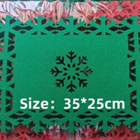 Noël flocon de neige caboteur ensemble hiver rouge feutre tapis de Table pour noël mariage ou fête dîner décoration de Table
