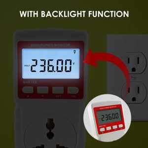 Medidor de Energía Digital, Medidor de Consumo de Energía, Monitor de Voltaje, Corriente, Frecuencia y Uso de Electricidad, Medidor de Potencia Enchufable - Product Image 4