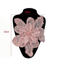 Applique de fleur perlée 3D fait à la main en dentelle à paillettes brodée de strass à coudre pour vêtements DIY robe robe tissu à coudre