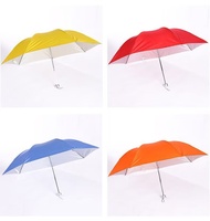 Parapluie pliant à trois sections avec logo personnalisé, revêtement argenté, protection UV, parasol léger et compact, ouverture manuelle, cadeau d'entreprise, exposition, foire