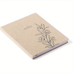 Grande couverture en lin rigide Journal d'écriture 256 pages crème lignées Ruban signet Lay Flat Desk Size Lined Notebook - Product Image 1