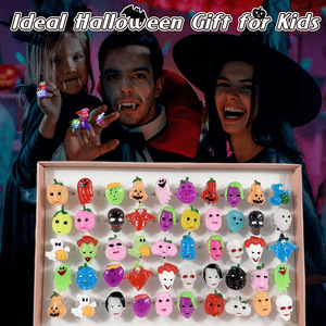 50 gói LED flash ngón tay Vòng cao su dễ thương động vật Ếch bướm Vòng Đảng ủng hộ Halloween sáng vòng cho phụ nữ người đàn ông trẻ em - Product Image 4