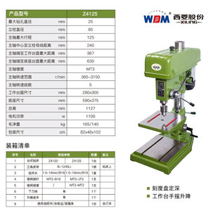 Taladro de Banco WBM de 1.1Kw con Cono M3, Eje Único, para Perforación de Metal, Uso Industrial - Product Image 3