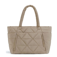 Sac à main en nylon imperméable à motif diamant de couleur unie, design personnalisé, pour femme, pour les trajets quotidiens, sac à bandoulière tendance