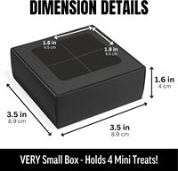 Boîte noire mate à prix d'usine avec fenêtre en PVC et plateau en papier ou plateau en laine perlée pour boîte à truffes au chocolat pour les fêtes