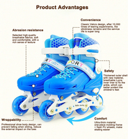 Chaque Paire de Rollers à Quatre Roues en PVC, Taille Ajustable, Patins Lumineux Simples pour Enfants, Chaussures à Roulettes Réglables 4