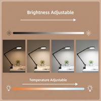 Lampe de bureau contemporaine à clipser, alimentée par courant alternatif, à intensité tactile, écologique, protection des yeux, 95 CRI, en métal, pliable, éclairage réglable pour l'étude