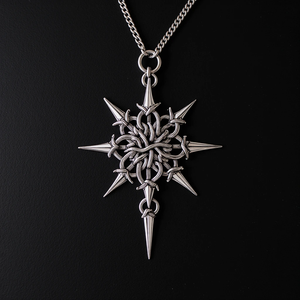 Collier pendentif en maille à pointes - Fabricant de colliers en acier inoxydable moulé OEM ODM, usine de bijoux personnalisés, fournisseur de marques - Product Image 1
