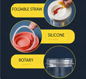 Gobelet à eau pour enfants en plastique écologique avec paille, anti-fuite, infuseur à fruits, bouteille à jus pour la consommation quotidienne - Product Image 6
