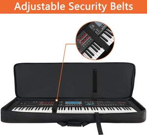 Échantillon gratuit Sac de clavier personnalisé grand format 61 touches Étui fin en fibre de carbone avec roulettes Sac de clavier à roulettes avec touches - Product Image 2