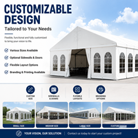 Tente de réception extérieure de luxe en PVC transparent avec paroi en verre, structure en aluminium, abri imperméable pour cérémonie de mariage et fête