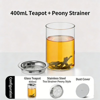 Théière créative 400 ml à double paroi en acier inoxydable BSG, motif floral chinois traditionnel, avec infuseur à thé intégré et couvercle ergonomique, idéale pour les réceptions