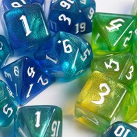Jeu de dés polyédriques en acrylique, 7 pièces, D4 D6 D8 D10 D12 D20, dés DND à paillettes galactiques pour jeux de rôle sur table Dungeons & Dragons