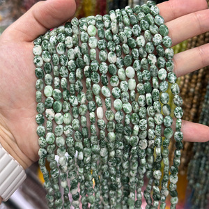 Perles ovales lisses en malachite naturelle, qualité fabrication, 6mm-8mm, perles de malachite en vrac pour la fabrication de bijoux - Product Image 4