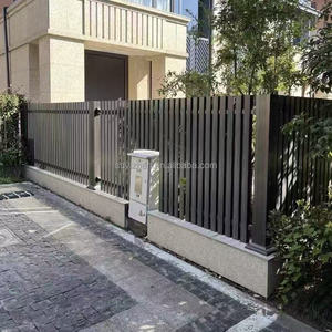Clôture à persiennes horizontales et verticales pour cour, balustrade en aluminium artistique pour villa et <span class=keywords><strong>terrasse</strong></span>, balustrade de jardin pour petite cour, modélisation 3D - Product Image 4