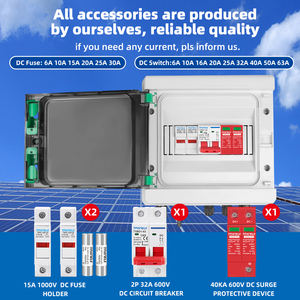 Solar-Photovoltaik-PV-DC-Combiner-Box Überspannungs- und Blitzschutz 1 Eingang 1 Ausgang DC 600V Sicherung MCB SPD <span class=keywords><strong>HA</strong></span> Wasserdichte Box IP65 - Product Image 4