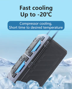 80L大容量12V/24Vデュアル冷却ゾーンコンプレッサー冷蔵庫冷凍飲料、キャンプや釣り用リチウム電池付き - Product Image 6