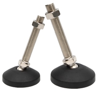 Pieds de support universels en acier au carbone avec boulons d'ancrage de 40 mm, pieds de nivellement réglables à vis, zingués