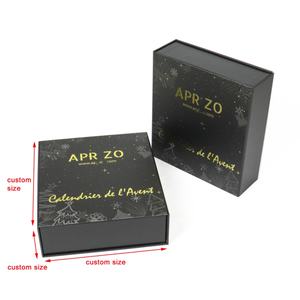 Crown Win Black 12 Days Coated Calendar Boxes Printed with Custom Gold Stamping Logo Countdown Magnet Boxes and Drawer <b>Box</b> Sets - Product Image 1