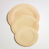 Assiettes rondes élégantes en bambou naturel compostables jetables 7/9/11 pouces écologiques pour la restauration hôtelière et les événements