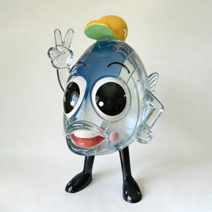 Mascota, Figura Grande de Resina Transparente, Escultura de Cabeza de Pez - Product Image 4
