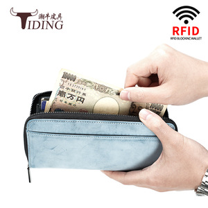 Cartera larga azul Tiding unisex con protección RFID antirrobo para uso diario - Product Image 5
