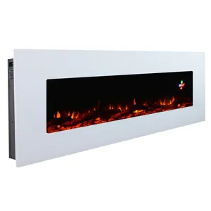 50 ''60'' 70 ''pollici camino elettrico decorativo a parete economico per interni bianco con decorazione 3d led fiamma naturale della scatola del fuoco