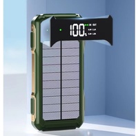Batterie Externe Solaire en Gros 20000mAh Grande Capacité avec Quatre Câbles Intégrés et Lampe Laser, Portable pour Téléphone Mobile et Activités Extérieures