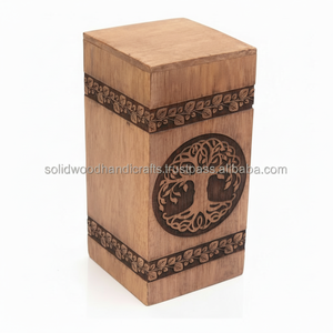 Boîte d'urne en bois arbre de vie pour cendres adultes urnes de crémation en bois urnes funéraires funéraires de haute qualité - Product Image 1