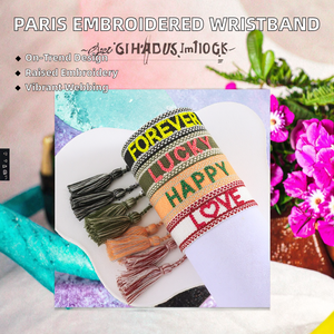 <span class=keywords><strong>Bracelet</strong></span> tendance en sangle colorée brodée en 3D avec breloque <span class=keywords><strong>PARIS</strong></span> tissée, cadeau pour les fans d'événements sportifs - Product Image 2