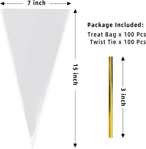 Sac à pain conique transparent en OPP de qualité alimentaire avec fermeture éclair – Emballage personnalisable pour pain, bonbons, aliments pour animaux et gelées - Product Image 3
