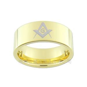 质量保证碳化钨金戒指符号-金钨带共济会戒指 - Product Image 2