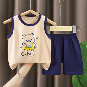 Colete Infantil de Verão em Uma Peça, 100% Algodão, Estampado, Jaqueta de Pijama Casual para Crianças - Product Image 5