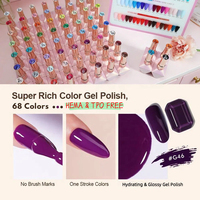 Vernis à ongles en gel TPO HEMA Free de haute qualité, collection de 68 couleurs, logo personnalisé, marque privée, vernis à ongles en gel aux couleurs super riches