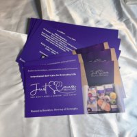 Carte de remerciement de mariage personnalisée en papier violet, avec enveloppe en papier