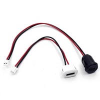 Connecteur femelle USB 3.0 Type C étanche, 2 broches, SMT, pas vertical, SMD, longueur 10,0 mm